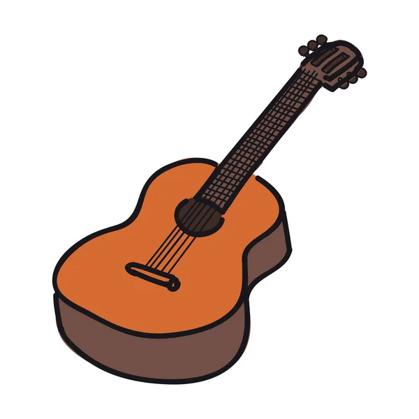 Kytara Bílém Pozadí Vektorové Ilustrace — Stockový vektor