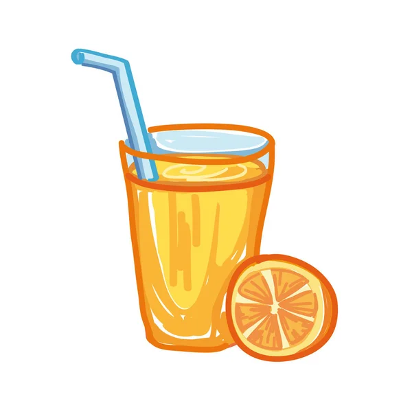 Jus Orange Isolé Sur Fond Blanc Illustration Vectorielle — Image vectorielle