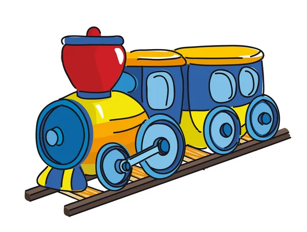 Toy Train Isolated White Background Vector Illustration — Stock Vector