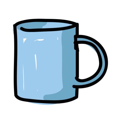 Beyaz arkaplan vektör illüstrasyonunda izole edilmiş fincan