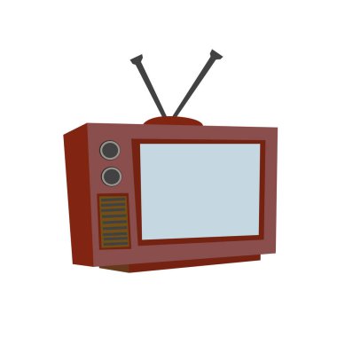 Beyaz arkaplan vektör resimlemesinde televizyon izole edildi