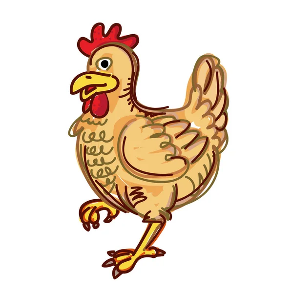 Κοτόπουλο Απομονώνονται Λευκό Φόντο Διανυσματική Απεικόνιση — Διανυσματικό Αρχείο