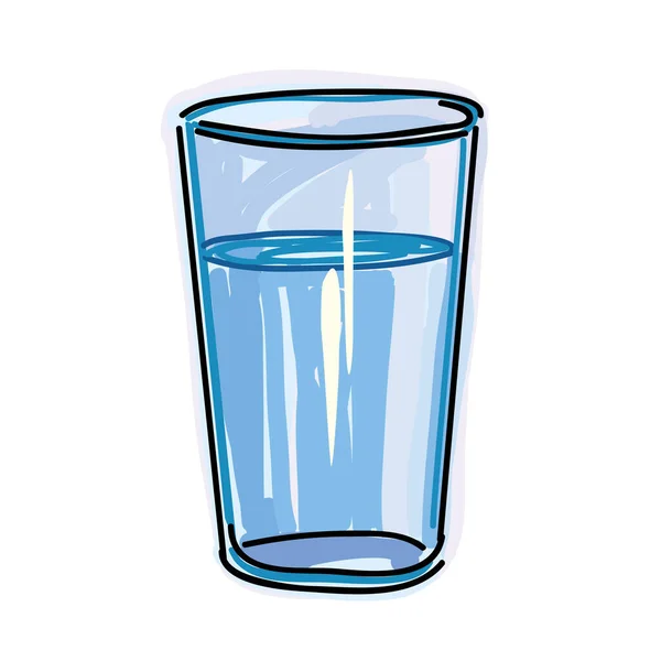 Glas Water Geïsoleerd Witte Achtergrond Vector Illustratie — Stockvector