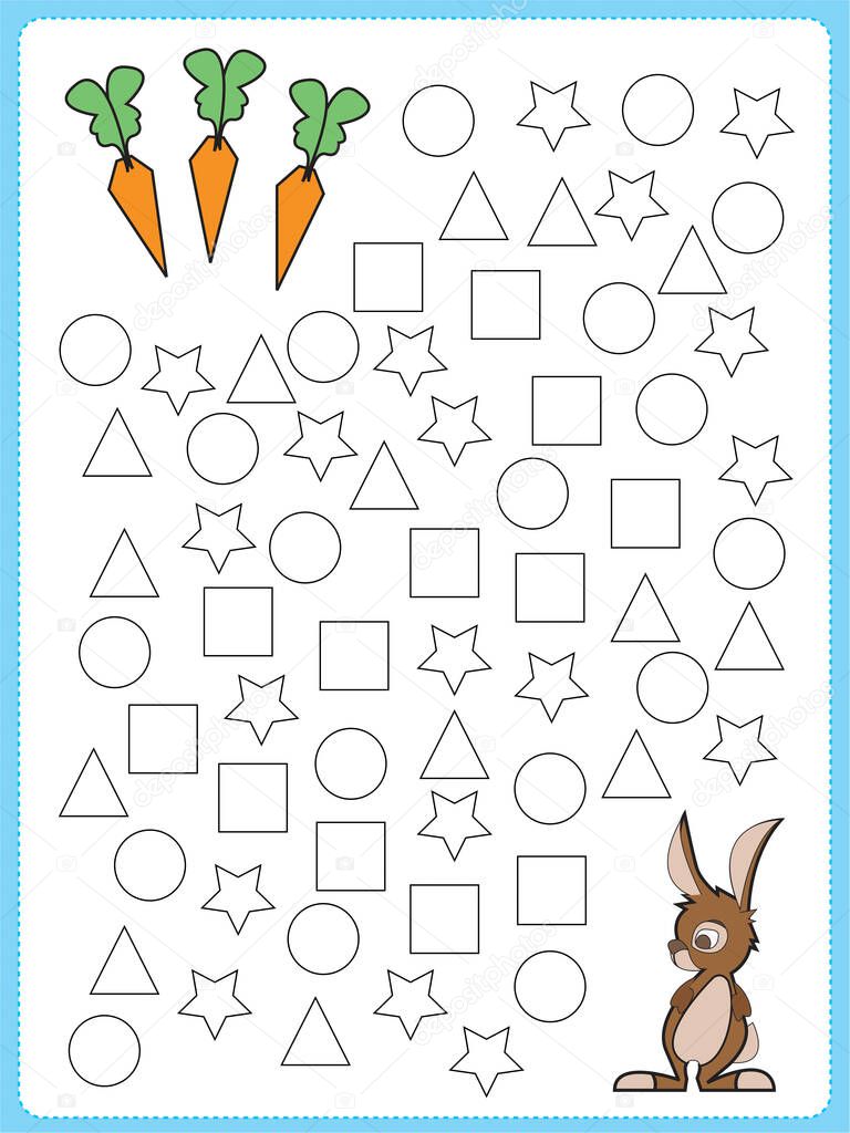 Color the squares in to help the rabbit get to the carrots in the garden