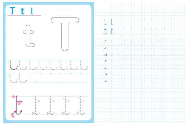 写字母练习 儿童的学校活动 如何写字母 — 图库矢量图片