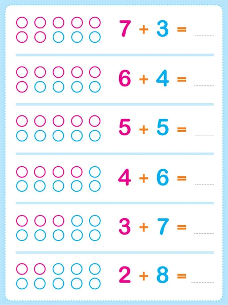 Exercise Children Primary School Learn Worksheet Activity Kids — Stock Vector