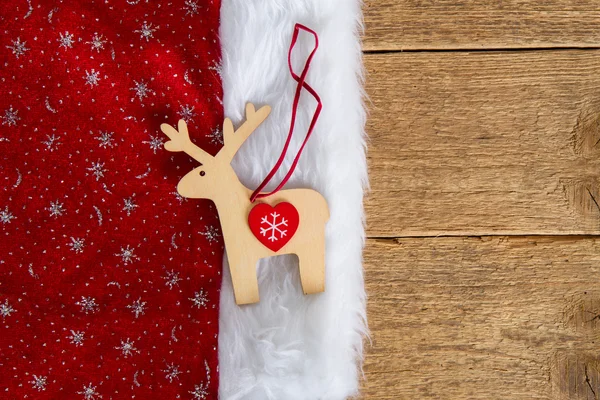 Renne sul cappello di Babbo Natale — Foto Stock