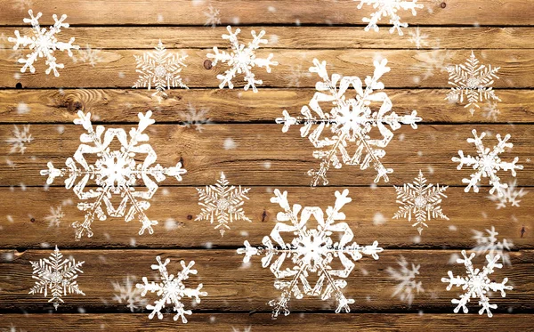 Vinter bakgrund med snöflingor — Stockfoto