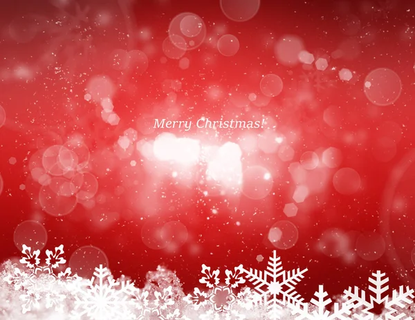 Röd jul bakgrund med snöflingor — Stockfoto