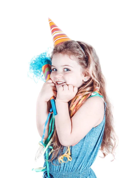 Alegre menina de cinco anos — Fotografia de Stock