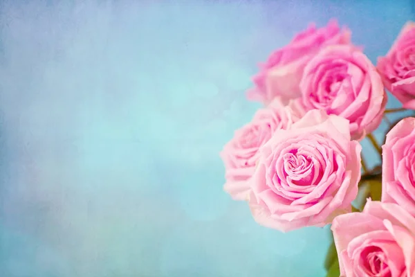 Μπουκέτο τριαντάφυλλα σε ουράνιο φόντο Royalty Free Φωτογραφίες Αρχείου