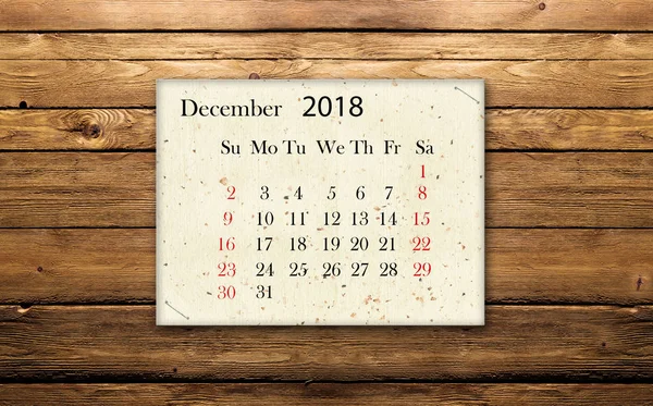 Calendario dicembre 2018 — Foto Stock