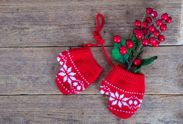 Winter gloves with berries — Stock Photo, Image