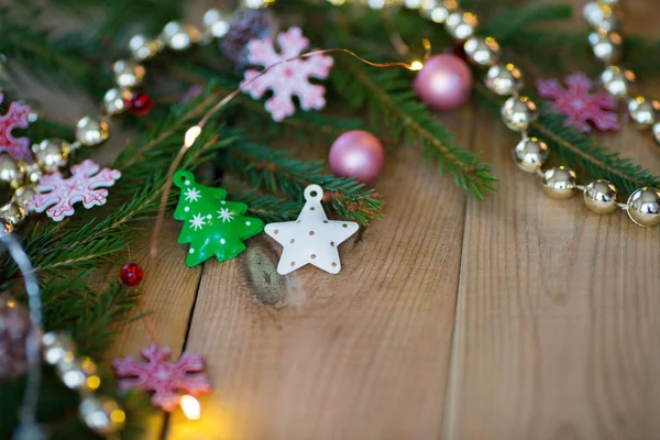 Decorazioni natalizie sul legno — Foto Stock