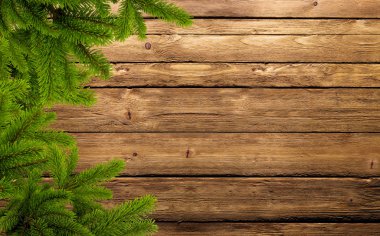 çerçeve köknar şube ve kar taneleri 