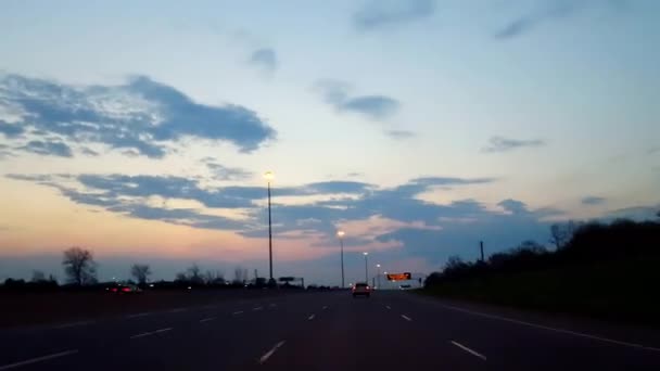 Fast Motion Collage Driving Multiple Highways Day Night Driver Point — Stockvideo