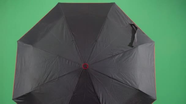 Erwachsener Entdecker mit Regenschirm — Stockvideo