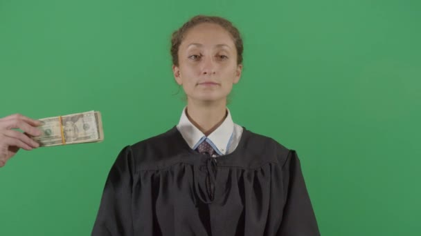 Femme corrompue juge reçoit de l'argent — Video
