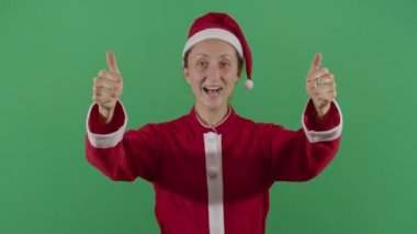 Kadın Noel Baba Başparmaklarıyla tamam