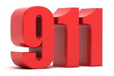 911 acil durum çağrısı 3d metin