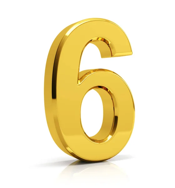 Gold number 6 — Stock Photo, Image