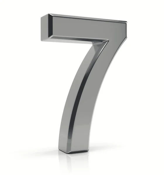 Silver number 7 — Stock Photo, Image