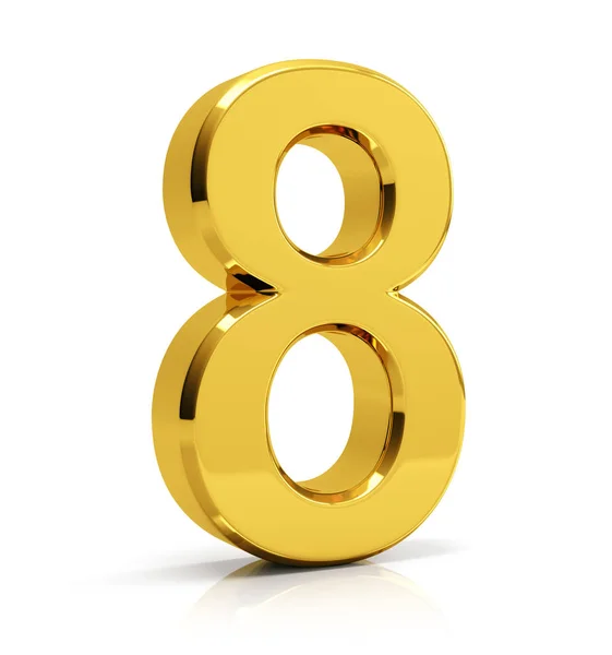 Gold number 8 — Stock Photo, Image