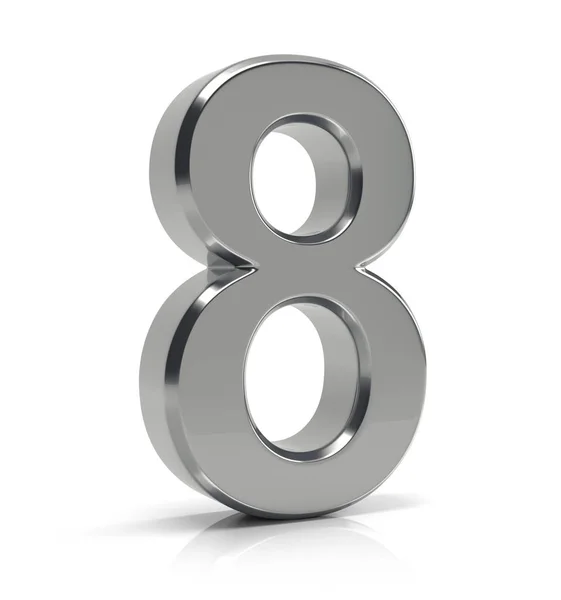 Silver number 8 — Stock Photo, Image