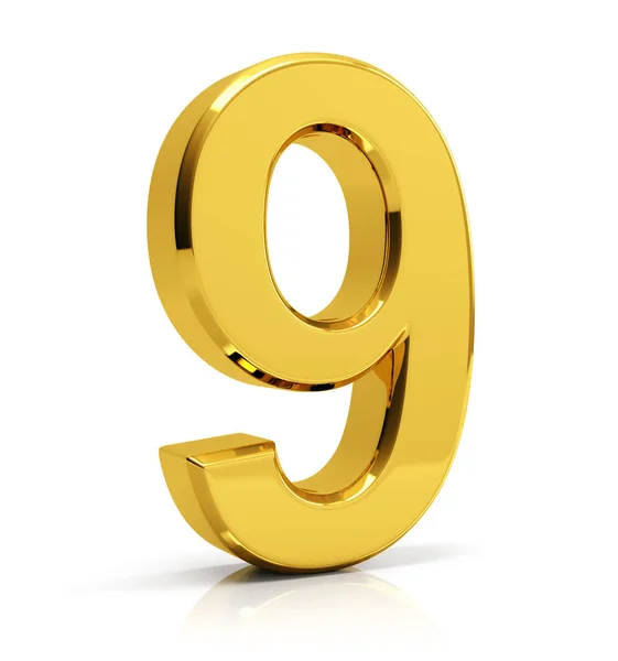 Gold number 9 — Stock Photo, Image