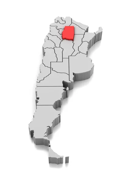 Mapa Santiago del Estero provincie v Argentině — Stock fotografie