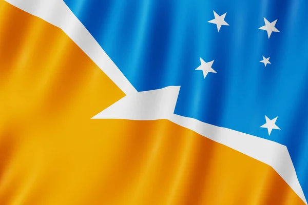 国旗的 Tierra del Fuego 省，阿根廷 — 图库照片