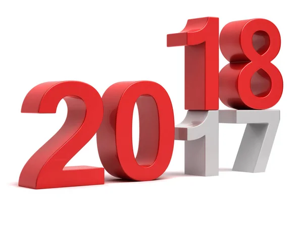 2017 2018 nowego roku zmiana koncepcji — Zdjęcie stockowe