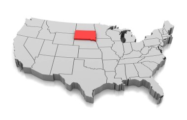 South Dakota state, ABD Haritası