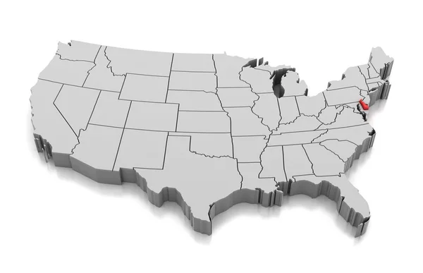 Delaware state, ABD Haritası — Stok fotoğraf