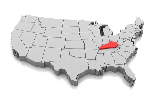 アメリカ合衆国ケンタッキー州の地図 — ストック写真