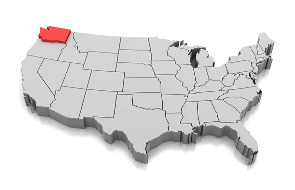 Washington state, ABD Haritası — Stok fotoğraf