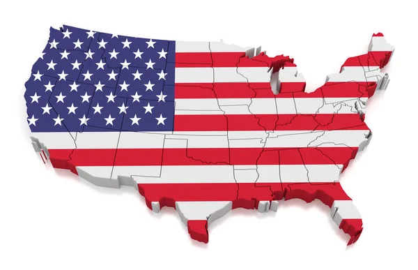 Mapa dos estados unidos da américa — Fotografia de Stock