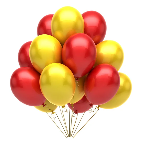 Rote und gelbe Luftballons — Stockfoto
