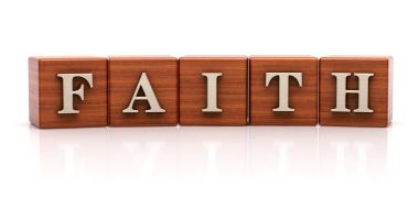 Ahşap küpleri yazılı Word inanç