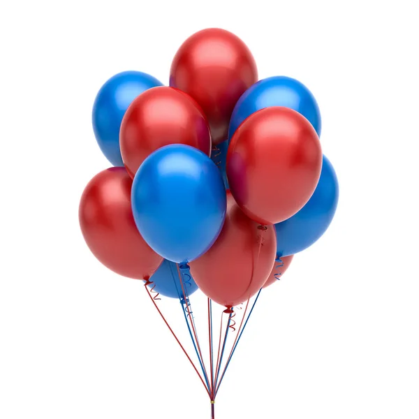 Balões vermelhos e azuis — Fotografia de Stock