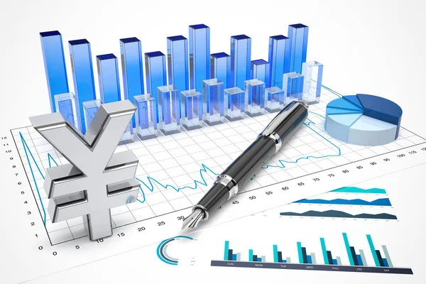 Yen stock trading concept — Stock Photo, Image