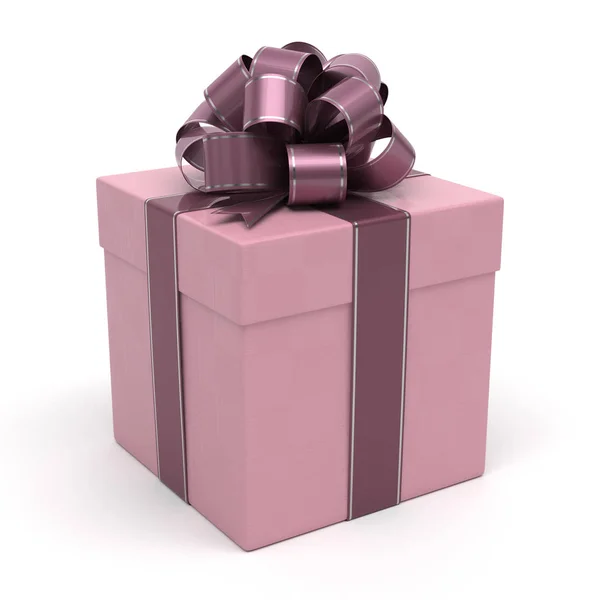 Gift Box Pink Bow — Stock Photo, Image