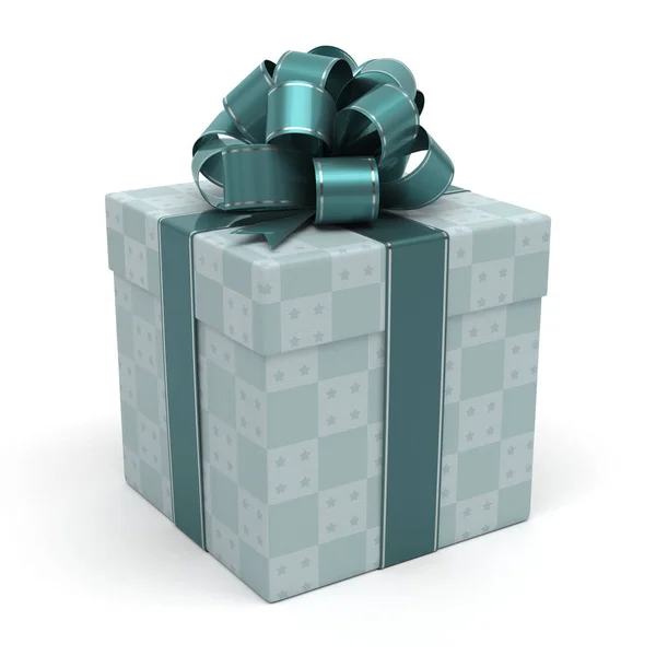 Gift Box Green Bow — Stock Photo, Image