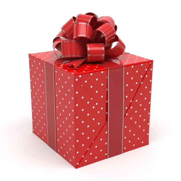 Wrapped Present Box Isolated White — Stock Photo, Image