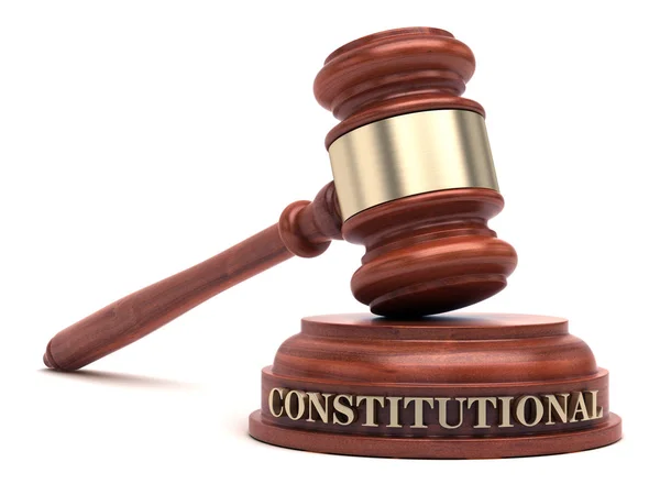 木槌和字的宪法法律在酣然的块 — 图库照片