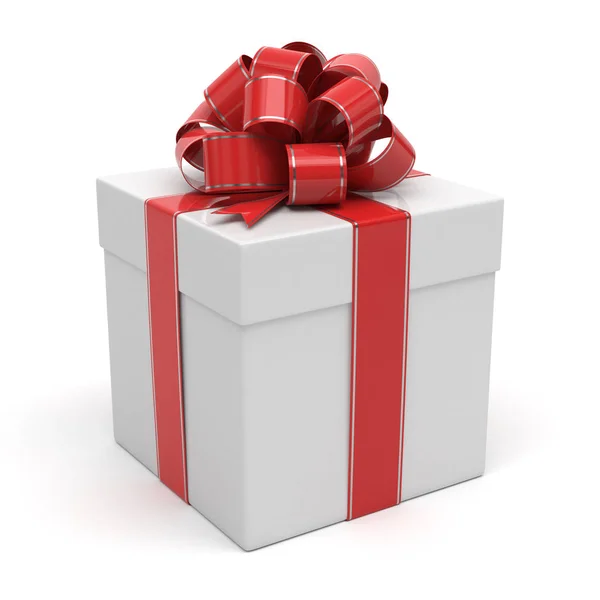 Gift Box Red Bow — Stock Photo, Image