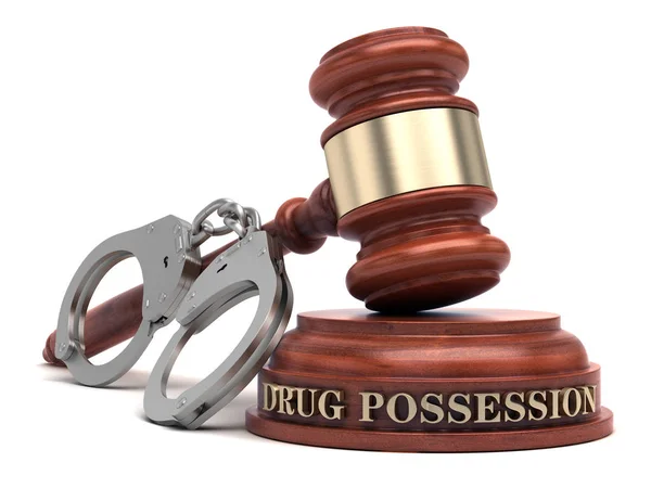 Drug Possession Text Sound Block Gavel — Stock Photo, Image