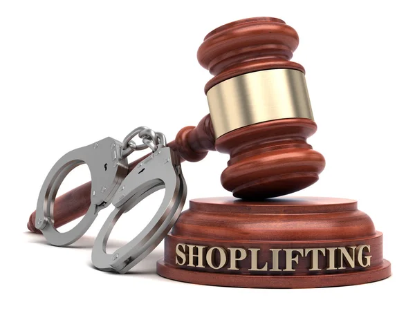 Shoplifting Texto Bloco Som Martelo — Fotografia de Stock