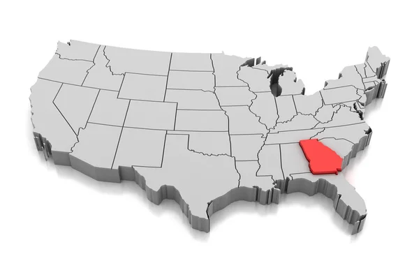 Karte von Georgien, Vereinigte Staaten — Stockfoto