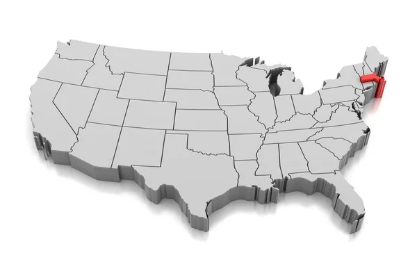 Карта штата Массачусетс, США — стоковое фото